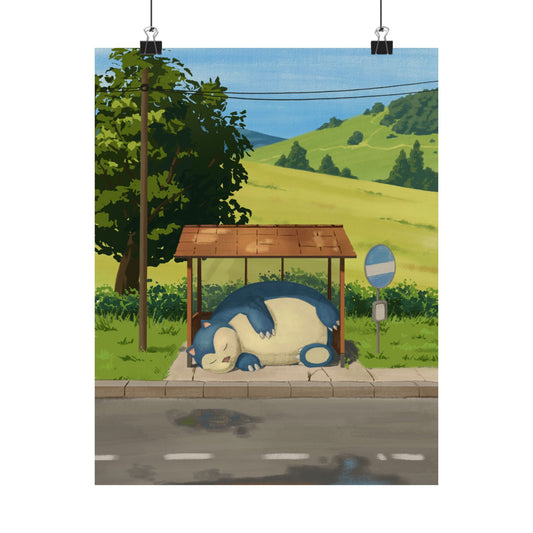 Sleepy Bus Stop Poster