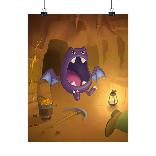 Cute Purple Bat Monster Poster