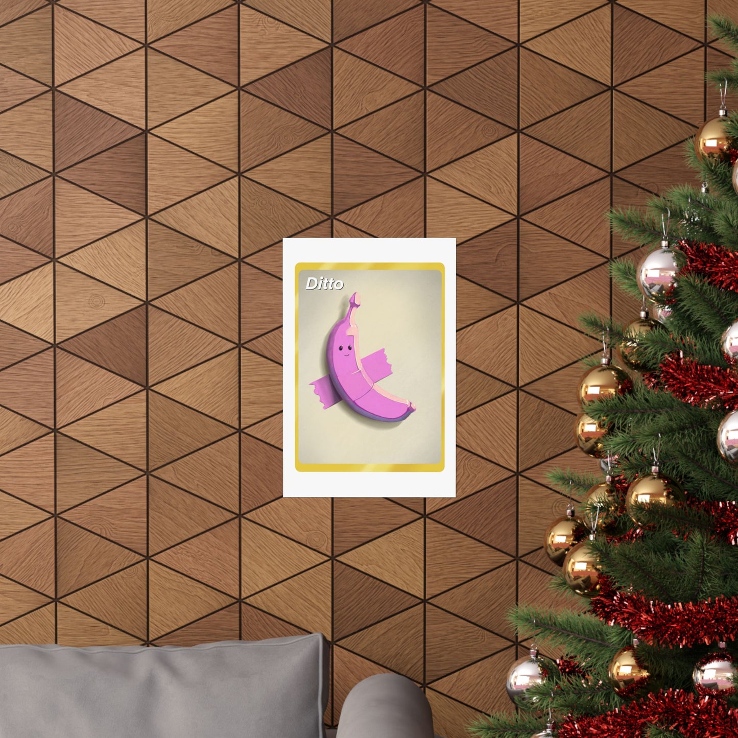 Pink Banana on a Wall Poster