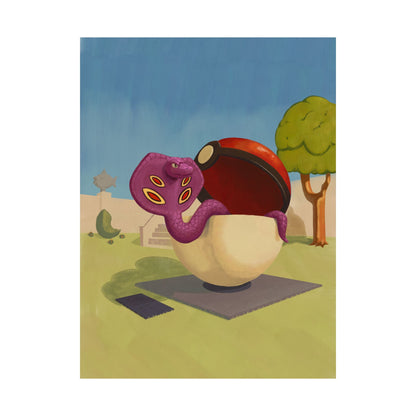 Playful Snake in Museum Poster
