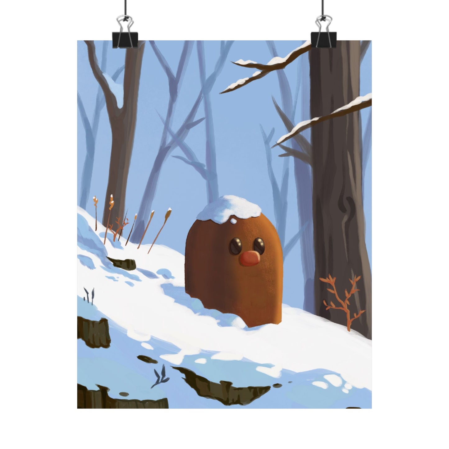 Mole Critter in Snow Poster
