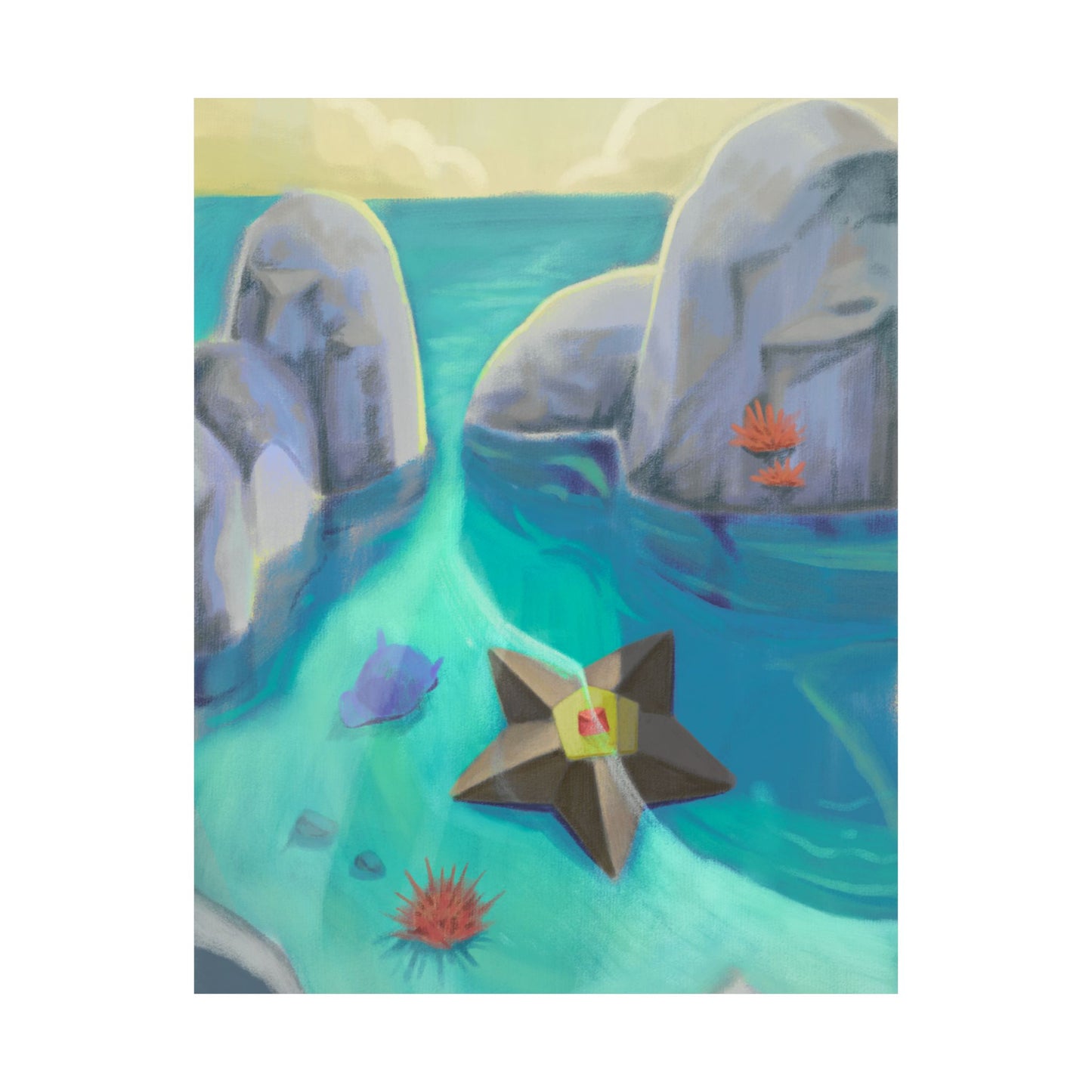 Coastal Starfish Beach Poster