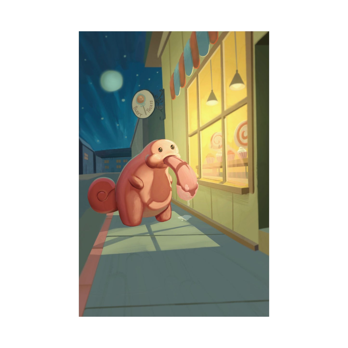 Cute Nighttime Bakery Poster