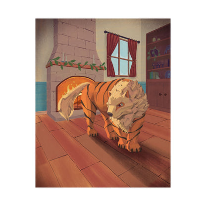 Tiger in Cozy Hearth Matte Poster