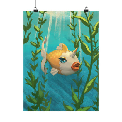 Cute Narwhal Fish Poster