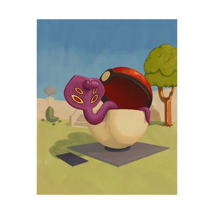 Playful Snake in Museum Poster
