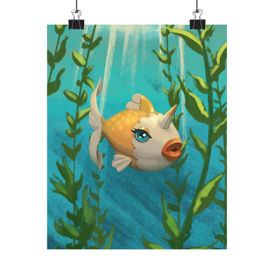Cute Narwhal Fish Poster