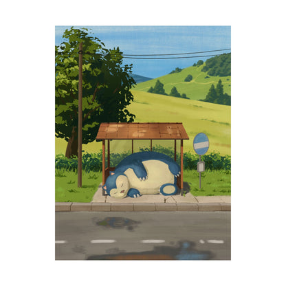Sleepy Bus Stop Poster