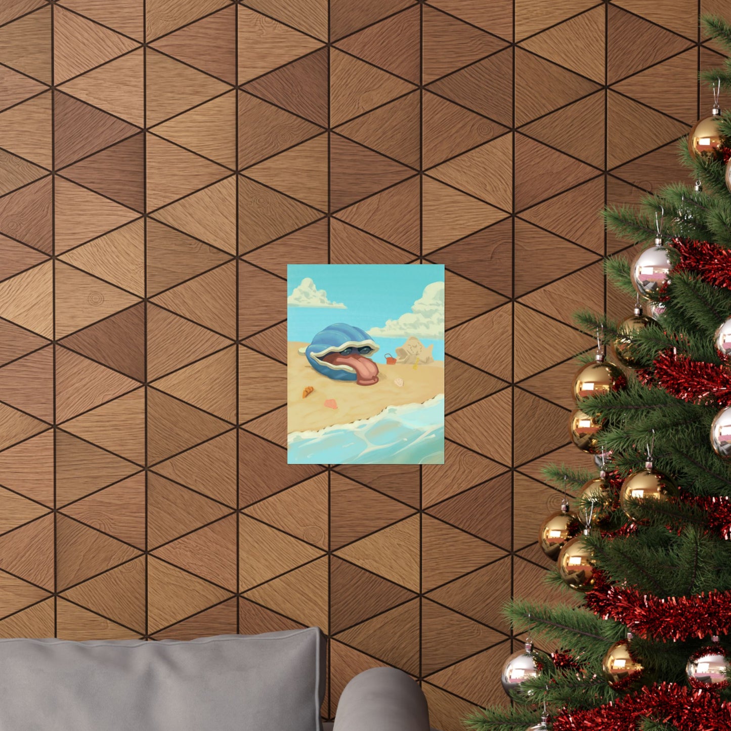 Beach Shell Monster Poster
