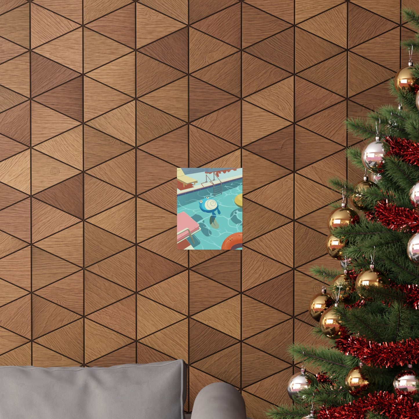 Pool Float Blue Frog Poster