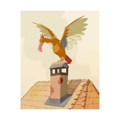 Scarecrow Stork Chimney Poster
