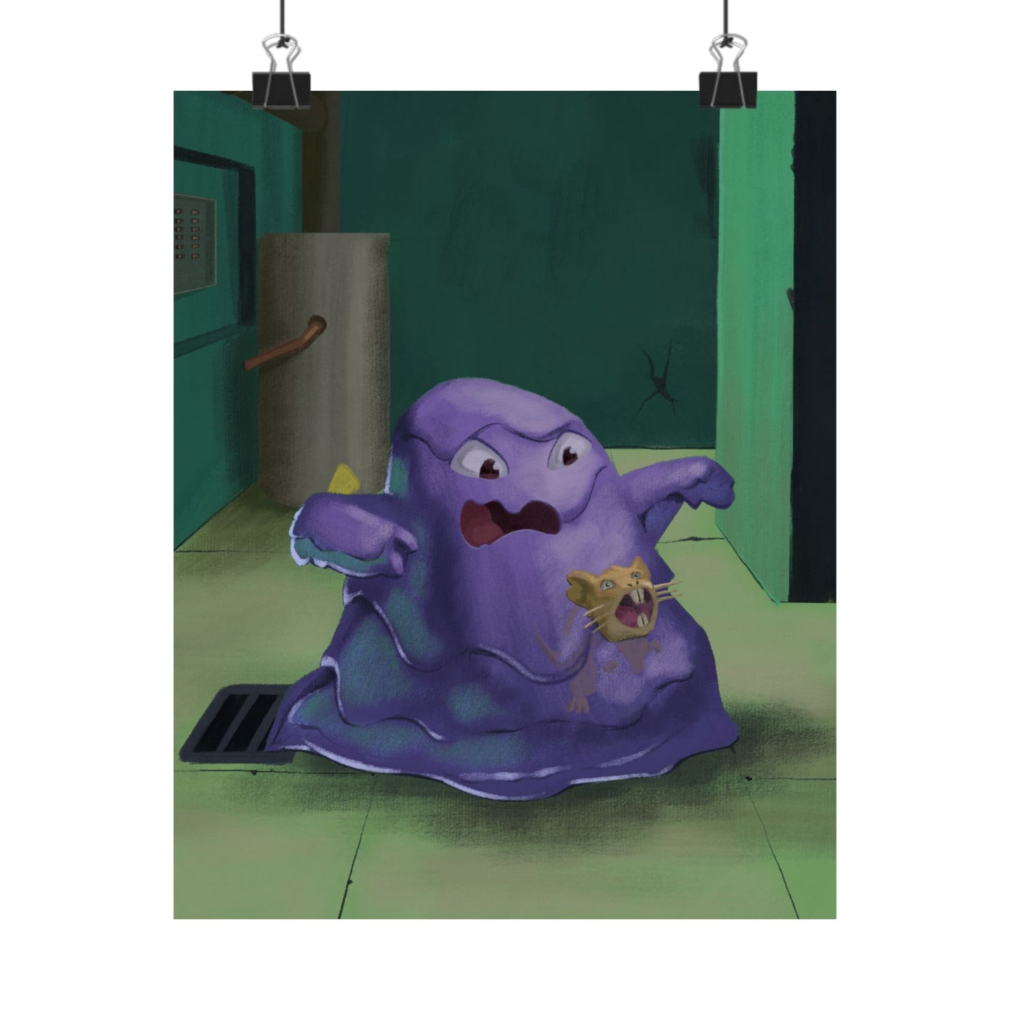 PopKnuckle: From Memory Series — Purple Slime Monster Art Print