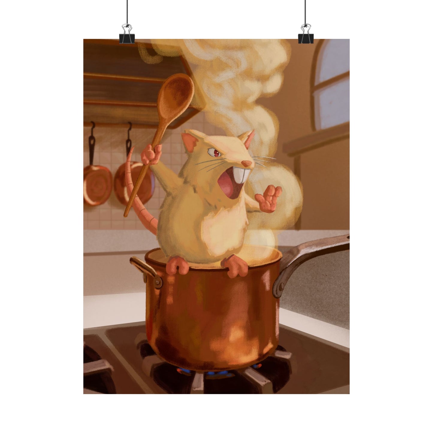 PopKnuckle: From Memory Series - Mad Rat Cook - Raging Rat in the Pot Matte Vertical Poster