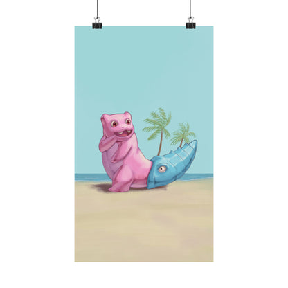 Cute Pink and Blue Poster