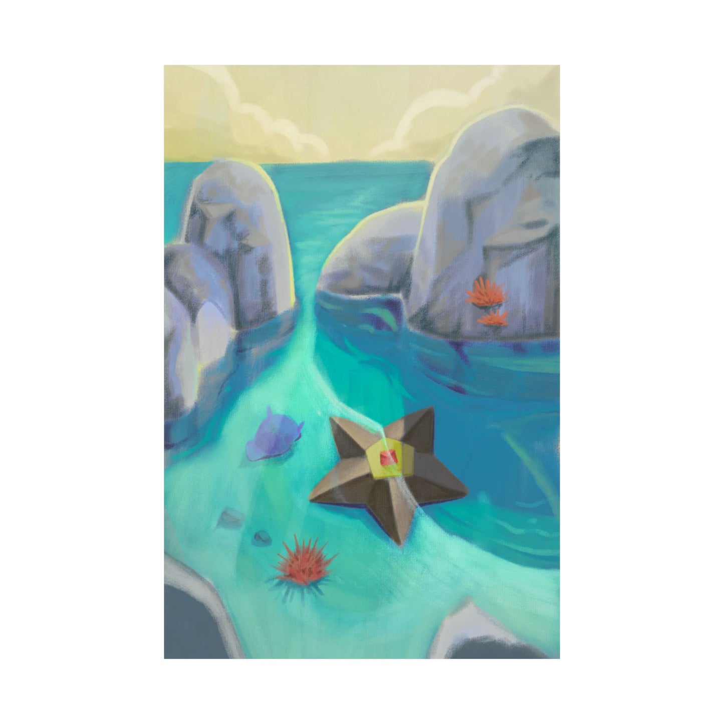 Coastal Starfish Beach Poster
