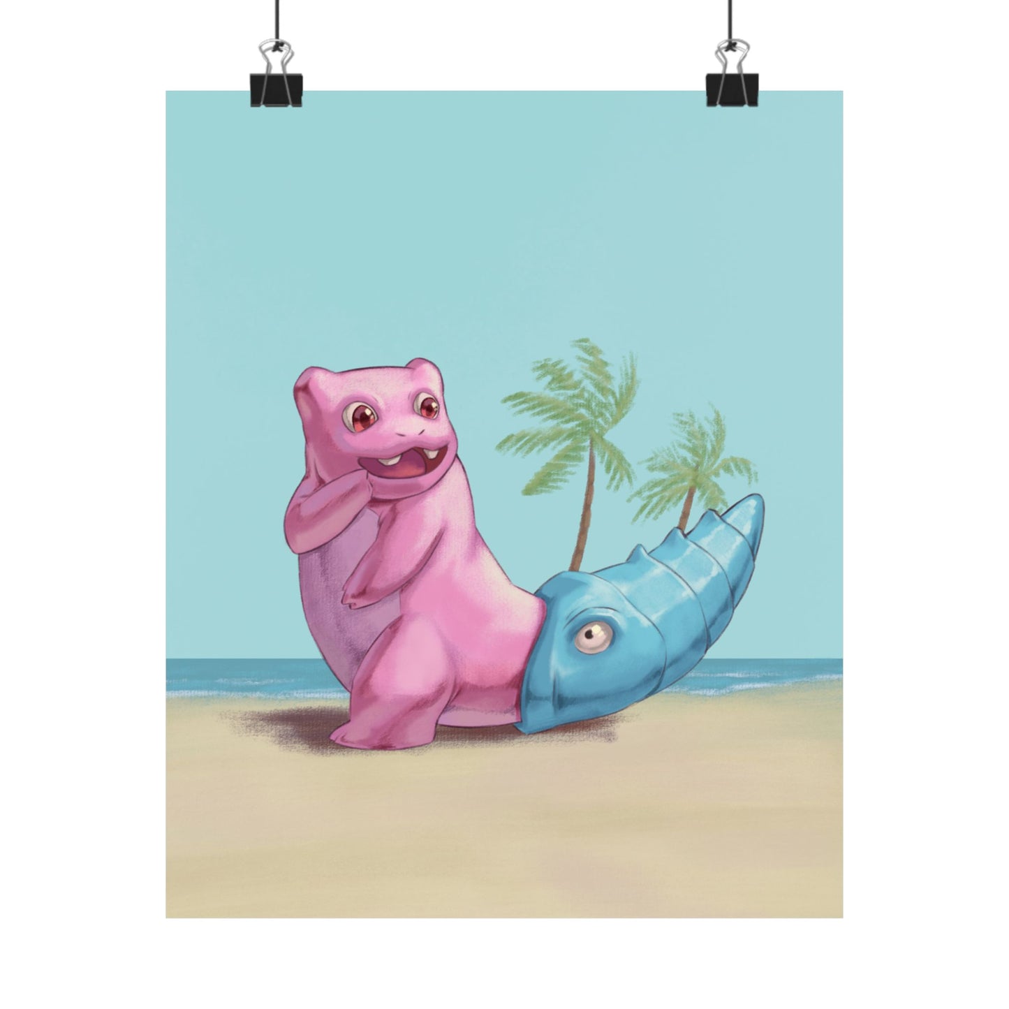 Cute Pink and Blue Poster
