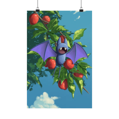 Bat Cherry Tree Matte Poster