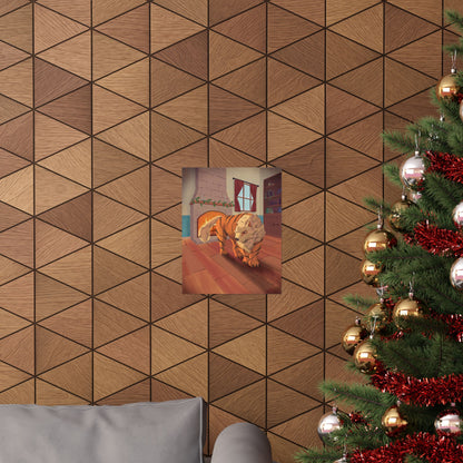Tiger in Cozy Hearth Matte Poster