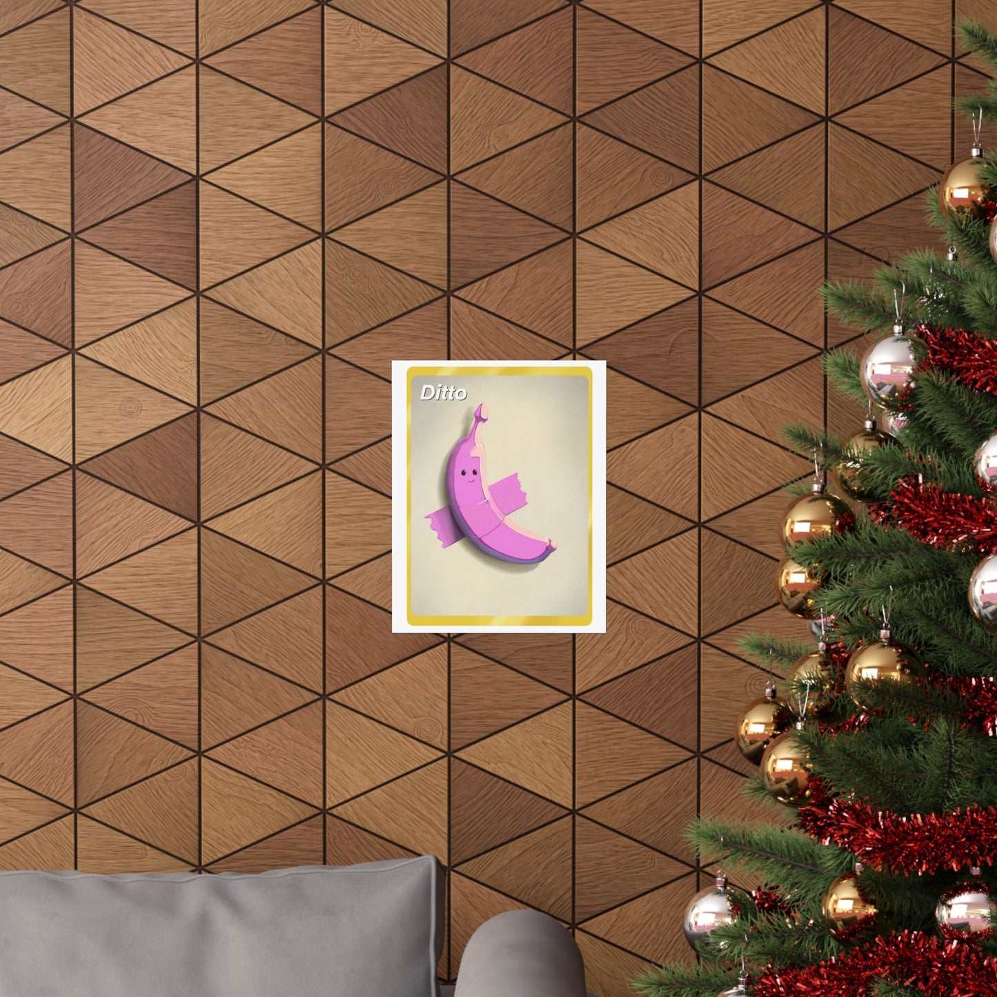 Pink Banana on a Wall Poster