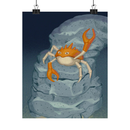 Crab on Rock Poster