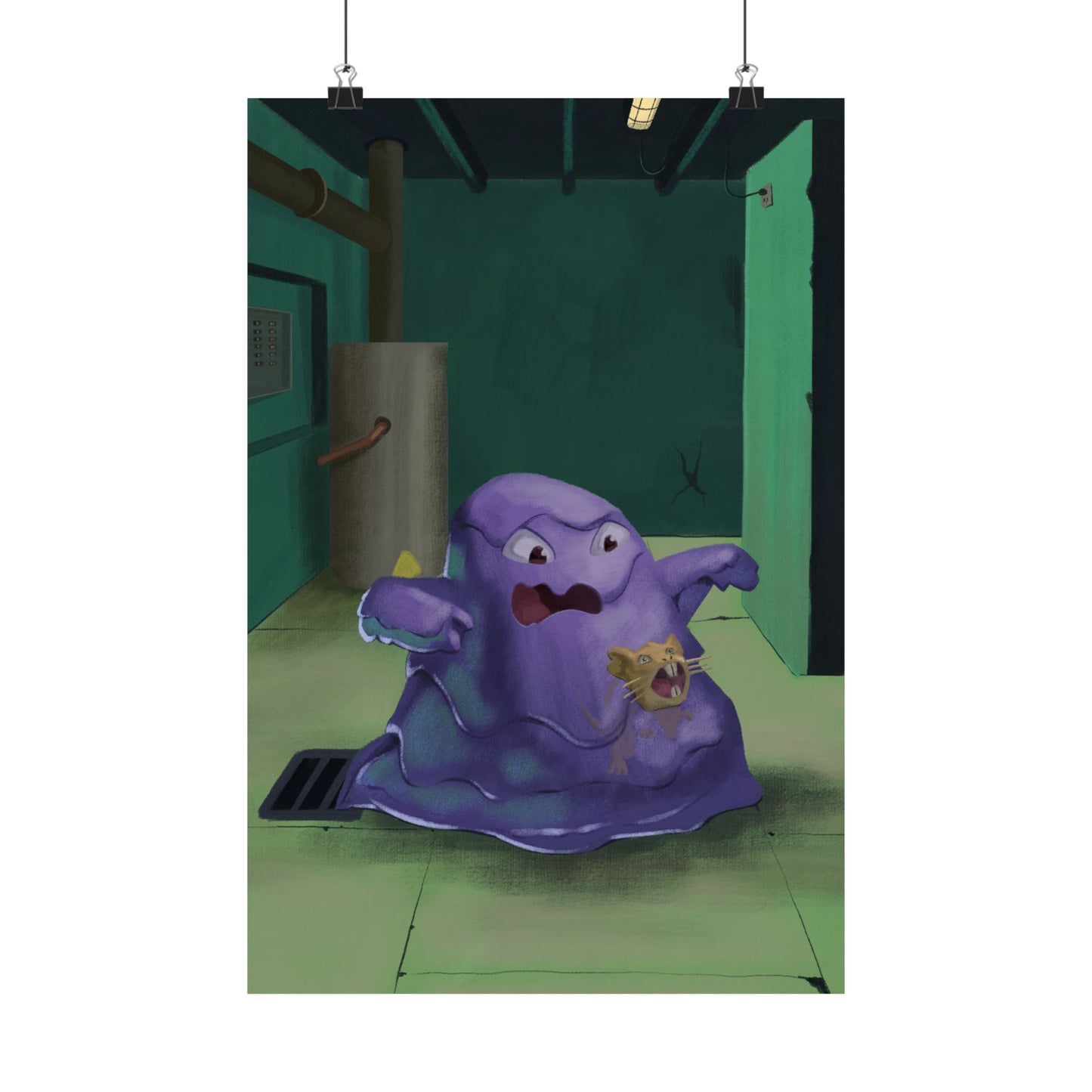 PopKnuckle: From Memory Series — Purple Slime Monster Art Print