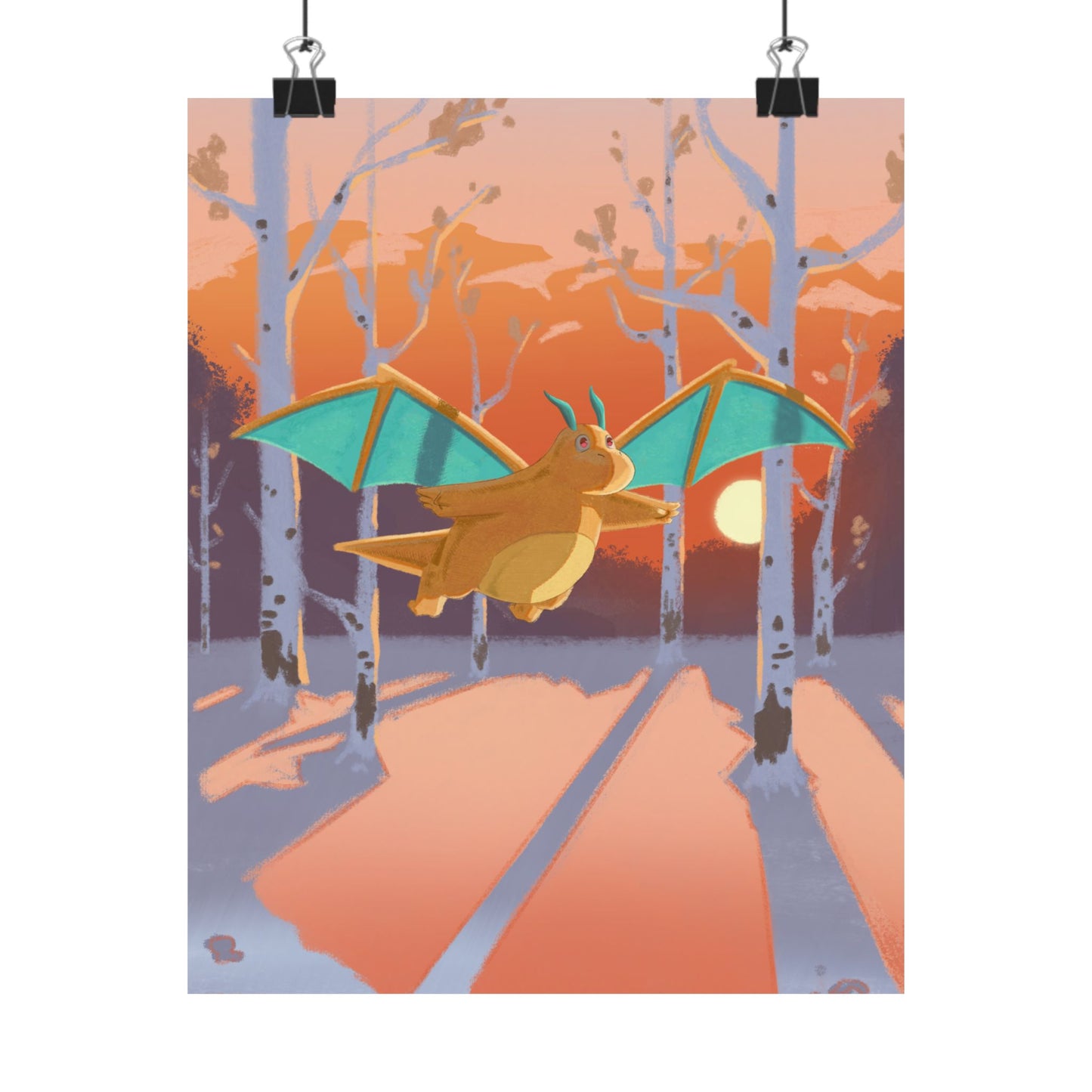Sunset Forest Scene Poster