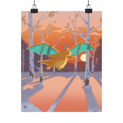 Sunset Forest Scene Poster