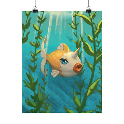 Cute Narwhal Fish Poster
