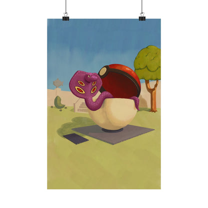 Playful Snake in Museum Poster