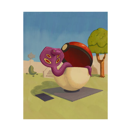 Playful Snake in Museum Poster