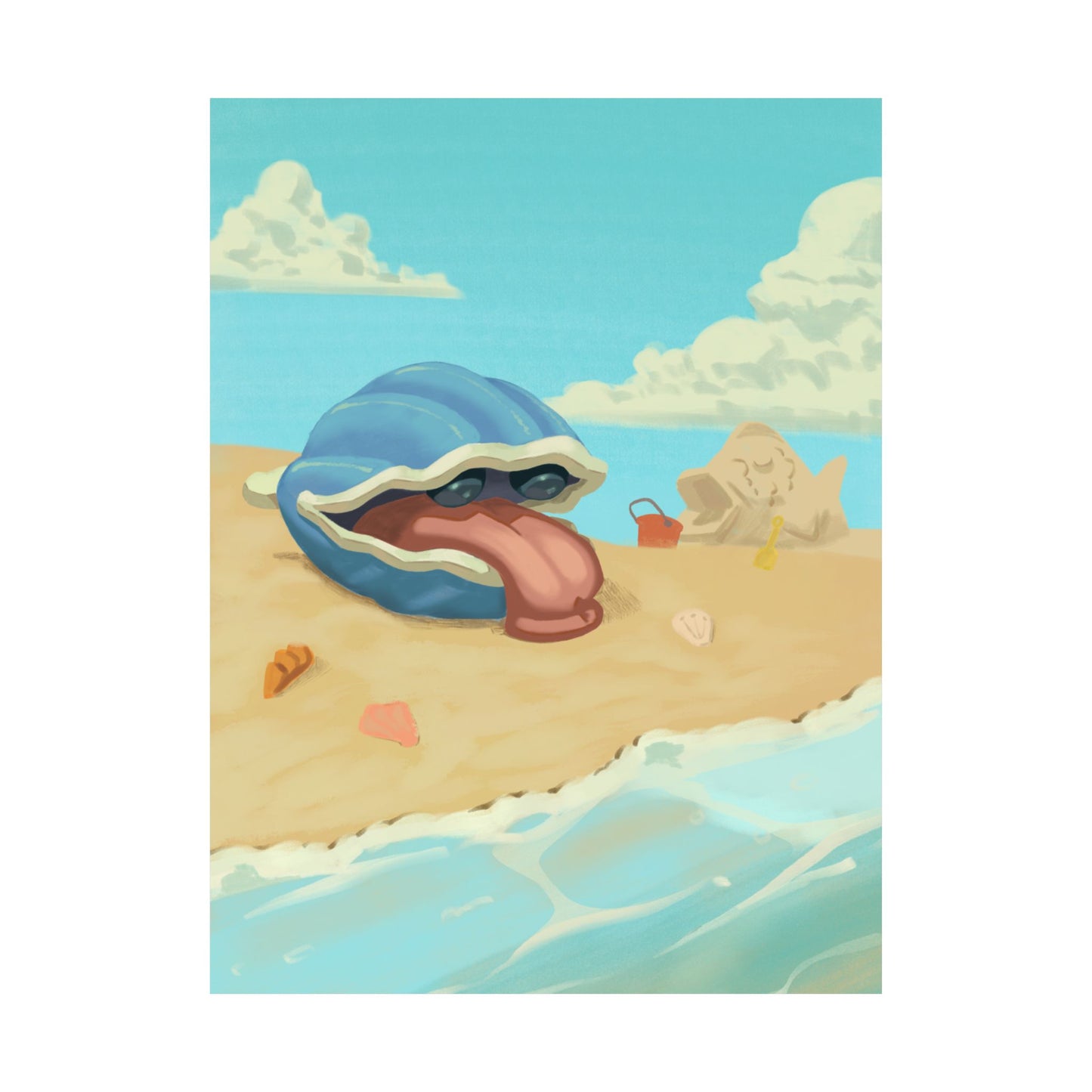Beach Shell Monster Poster