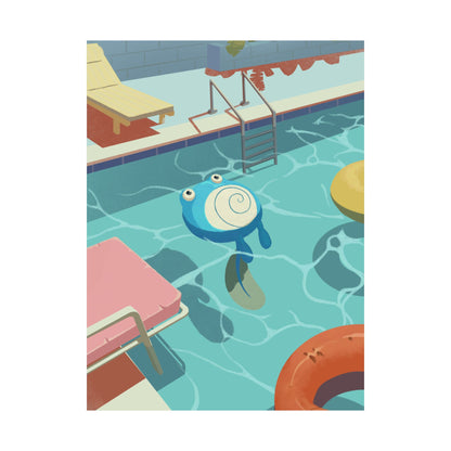 Pool Float Blue Frog Poster