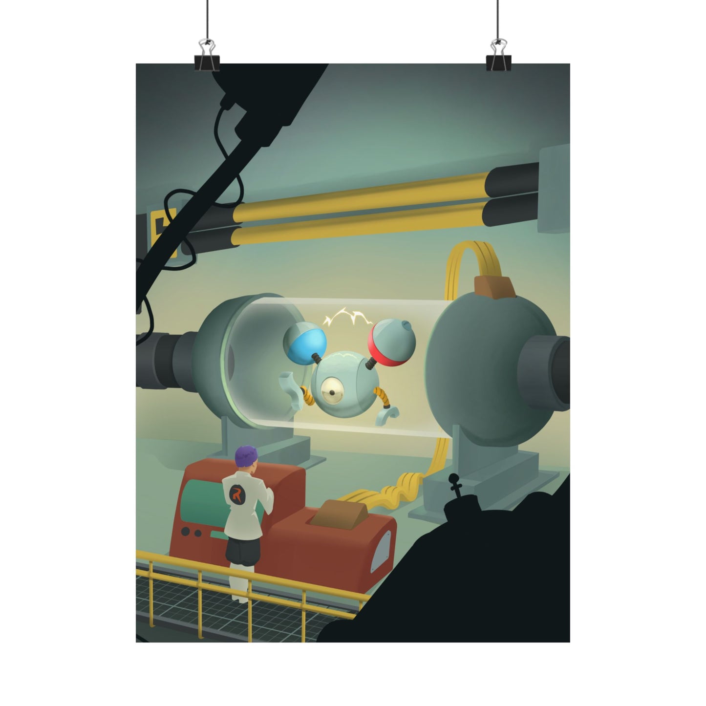 Retro Futuristic Robot Lab Poster