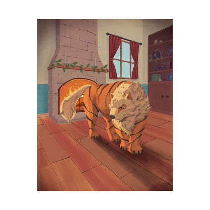 Tiger in Cozy Hearth Matte Poster