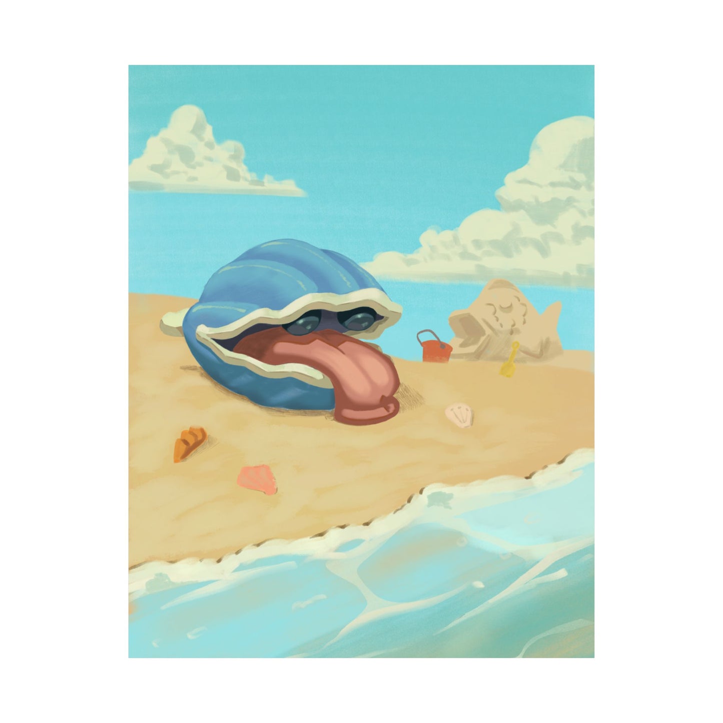 Beach Shell Monster Poster