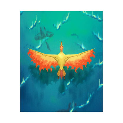 Phoenix Over Ocean Matte Vertical Poster