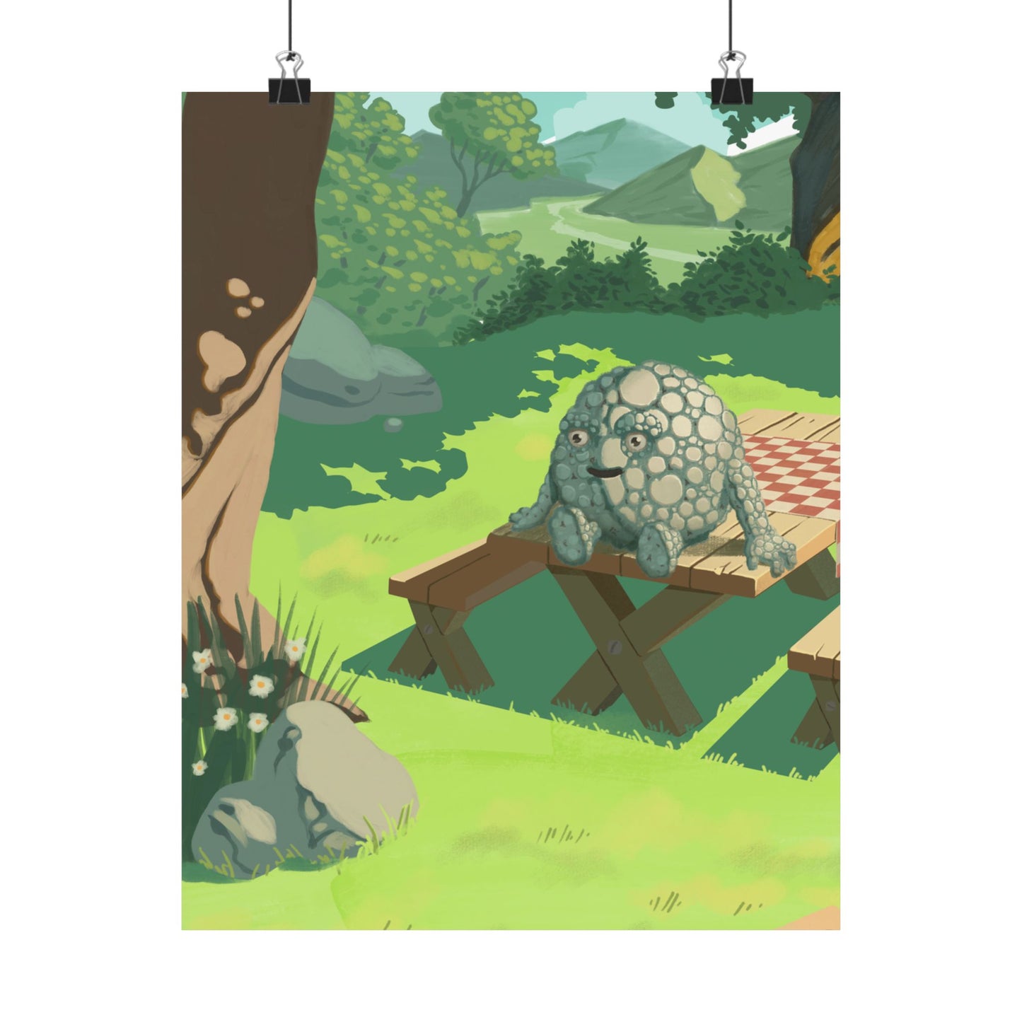 Whimsical Garden Stone Golem Poster