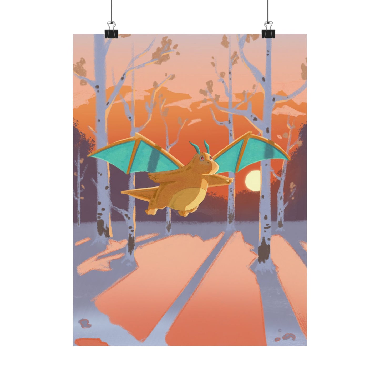 Sunset Forest Scene Poster