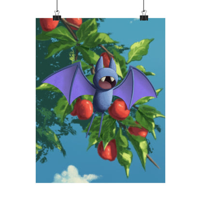 Bat Cherry Tree Matte Poster