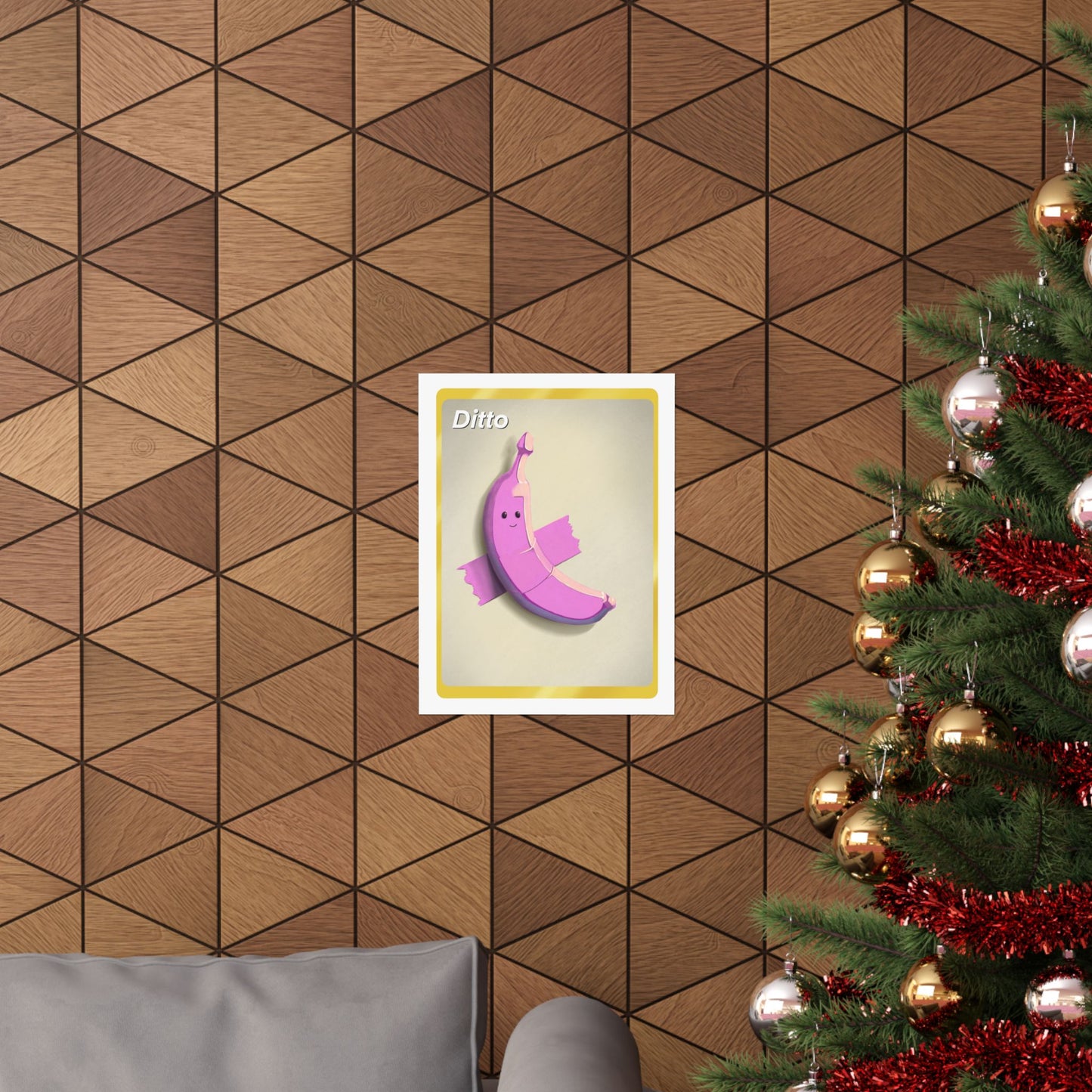 Pink Banana on a Wall Poster