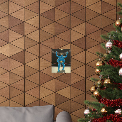 Blue Four-Armed Wrestler Poster
