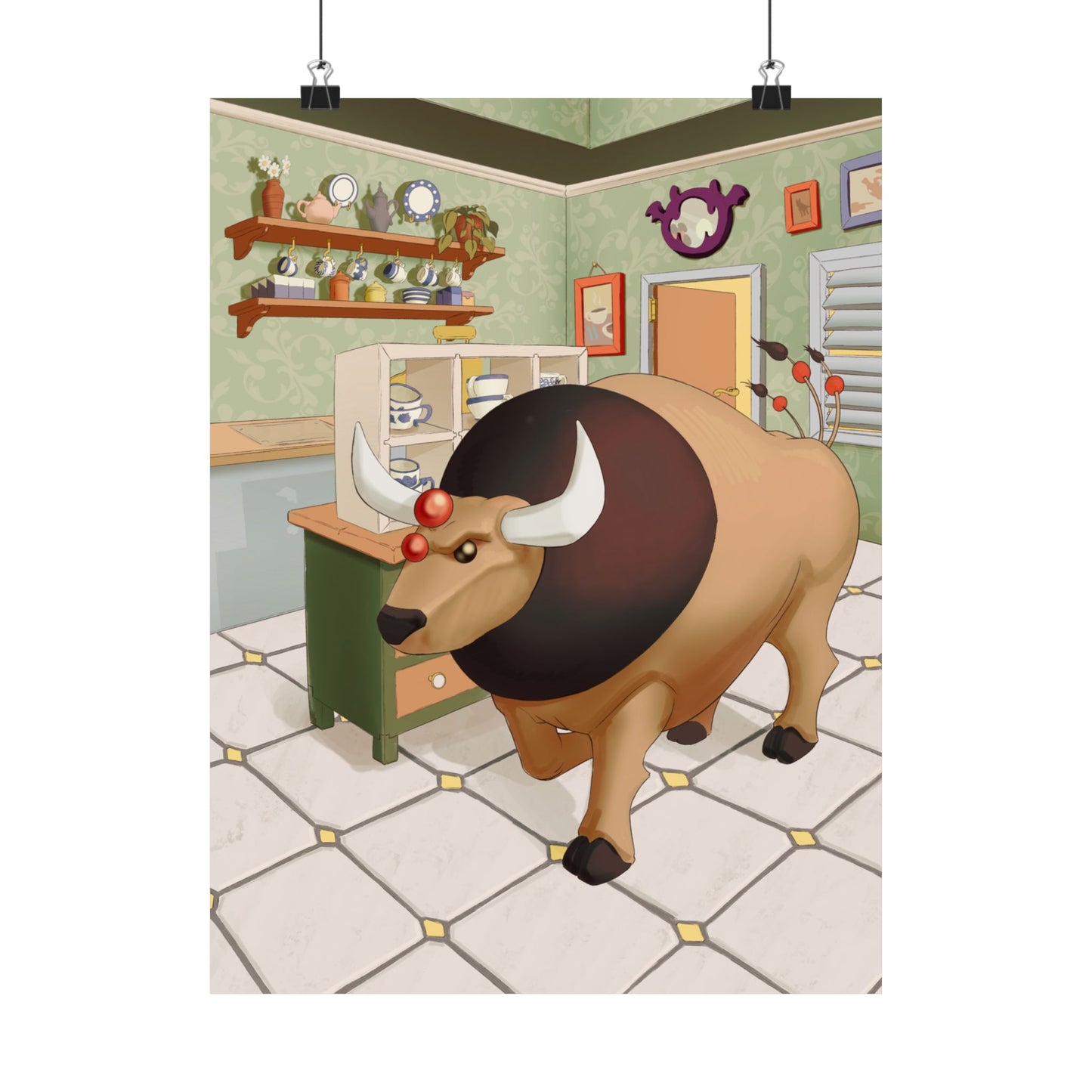 Bull in the Tea Shop Poster