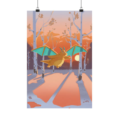 Sunset Forest Scene Poster