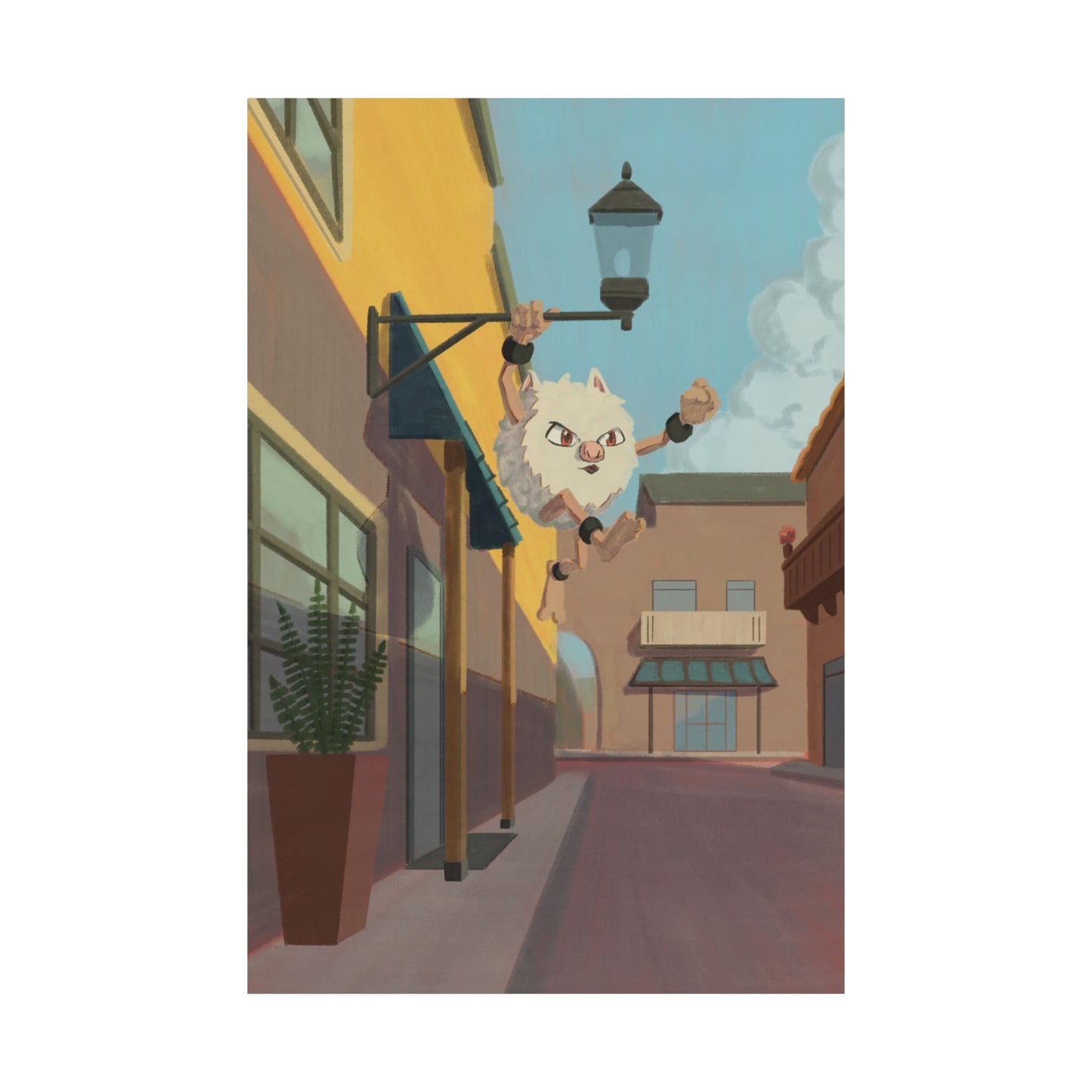 Playful Cat Leap Matte Poster
