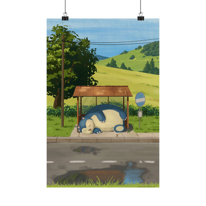 Sleepy Bus Stop Poster