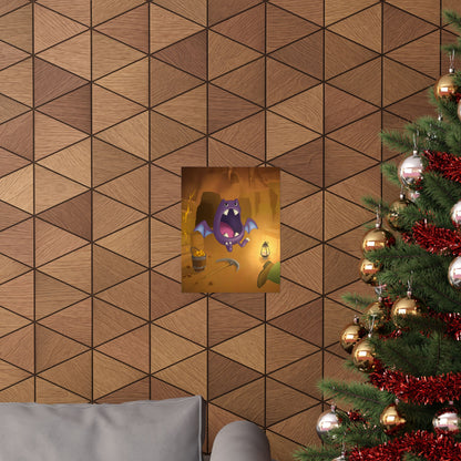 Cute Purple Bat Monster Poster