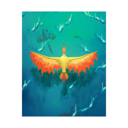 Phoenix Over Ocean Matte Vertical Poster