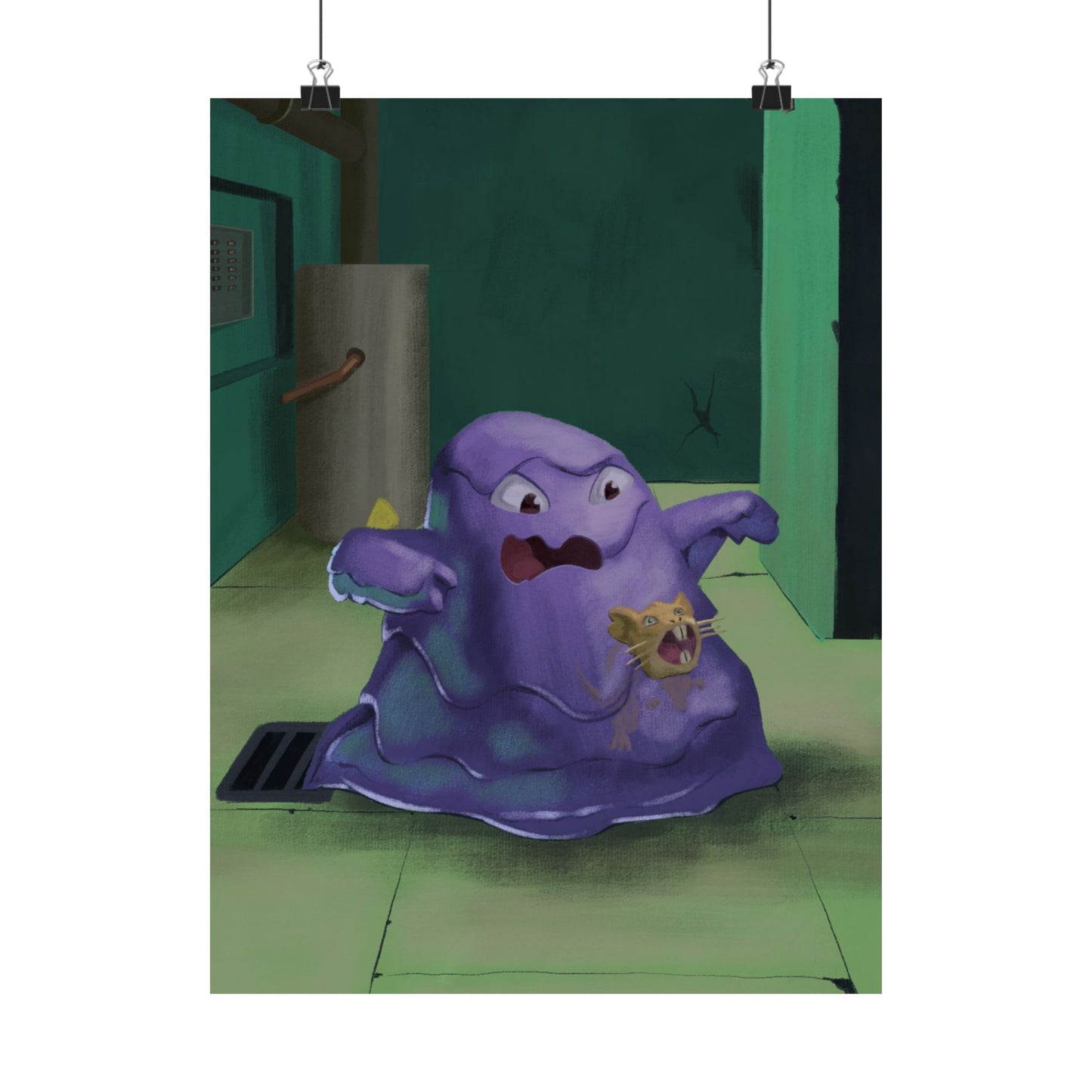 PopKnuckle: From Memory Series — Purple Slime Monster Art Print