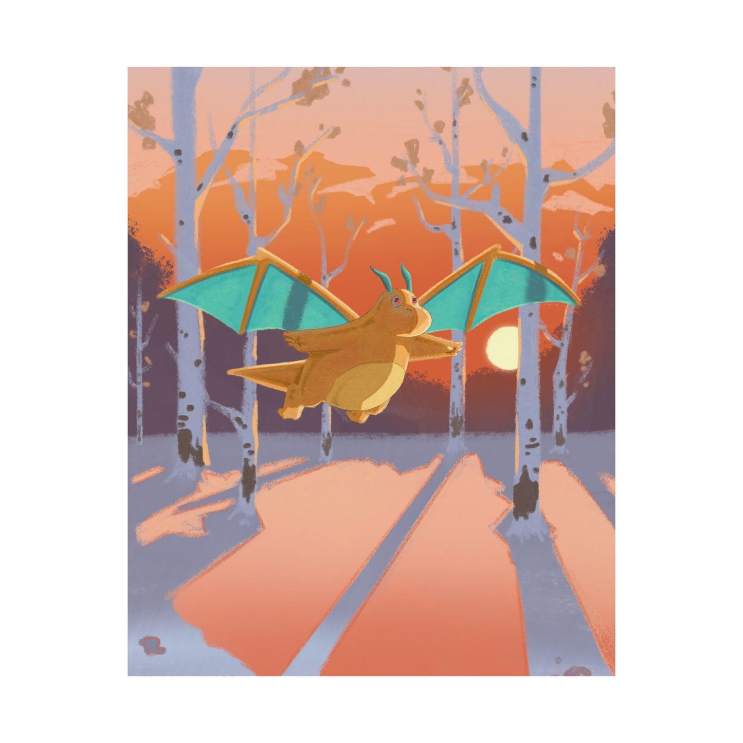 Sunset Forest Scene Poster