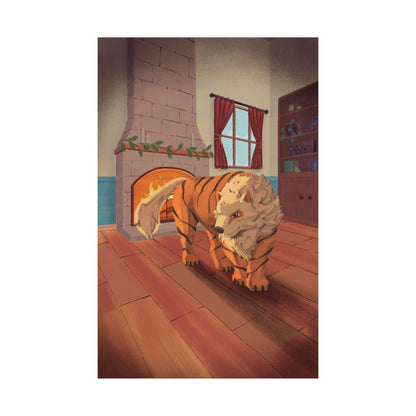 Tiger in Cozy Hearth Matte Poster